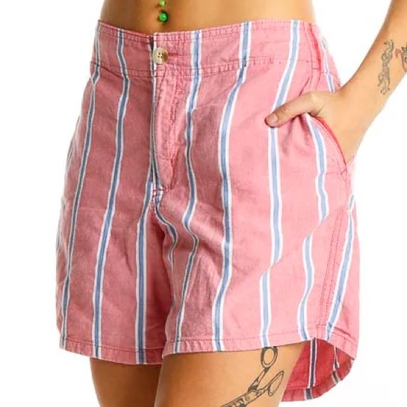 NWT Columbia Shorts Cotton Striped Performance Fishing Gear Women’s 14 - Picture 1 of 10